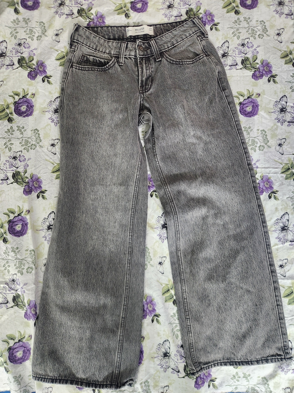 Hollister Men's Washed Gray Bootcut Jeans